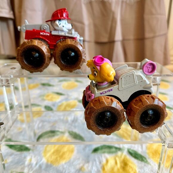 Paw Patrol Mud Monster Trucks Skye + Marshall RARE - Picture 3 of 4
